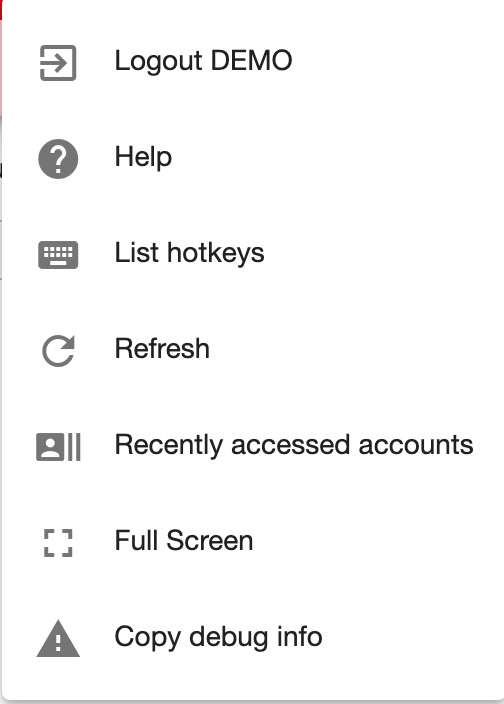 Account Menu