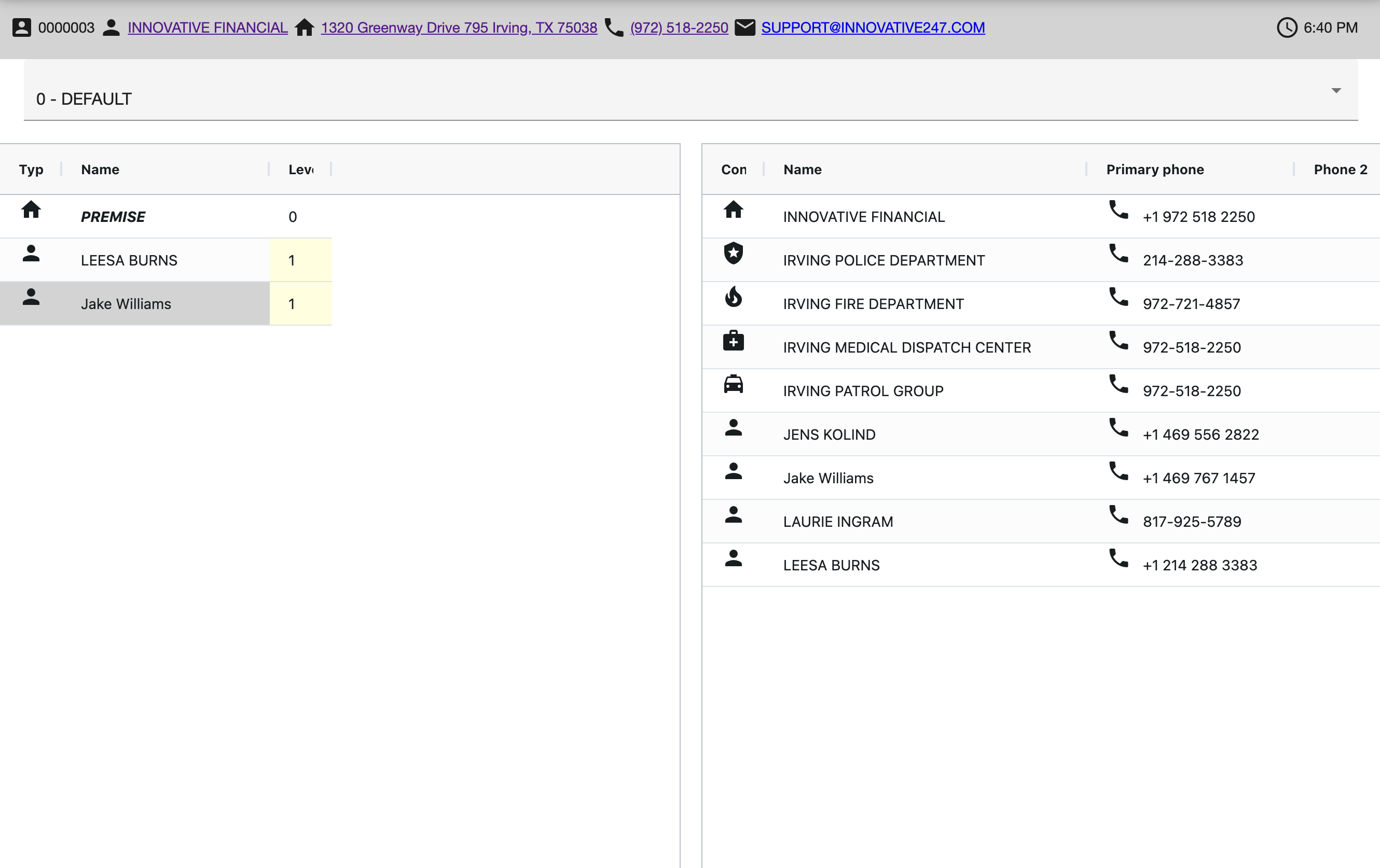 Call lists